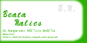 beata malics business card